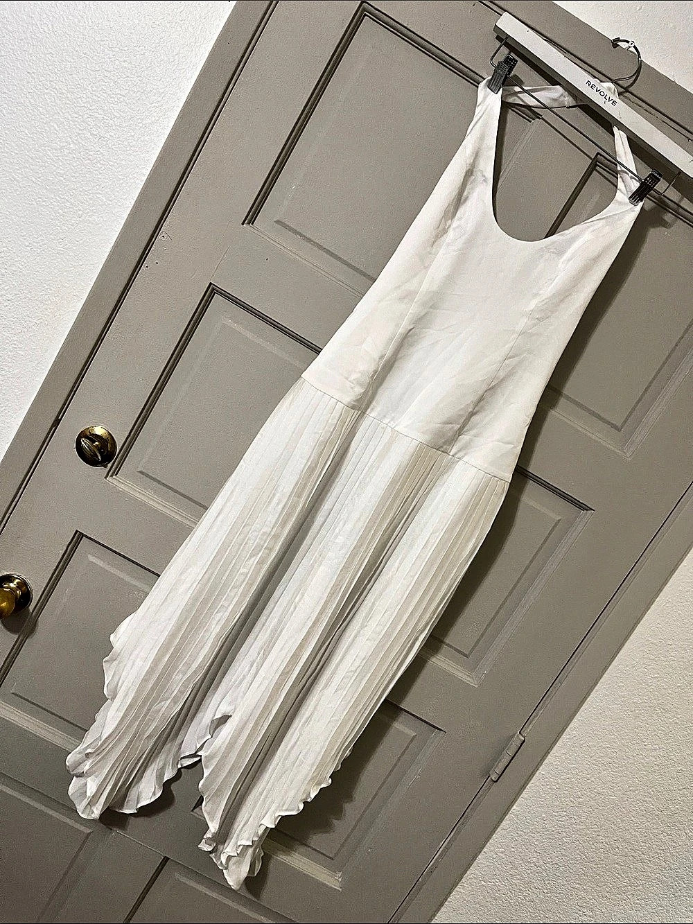 Lovers and Friends Benni Midi Dress Pleated White Size Small